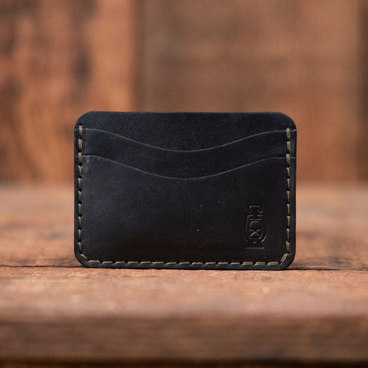 Drover Card Wallet in Black by Dark Forest