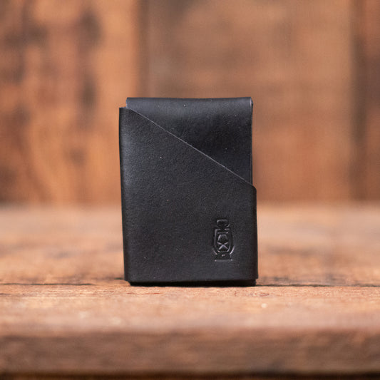 Edwin stitch-less Wallet in Black by Dark Forest
