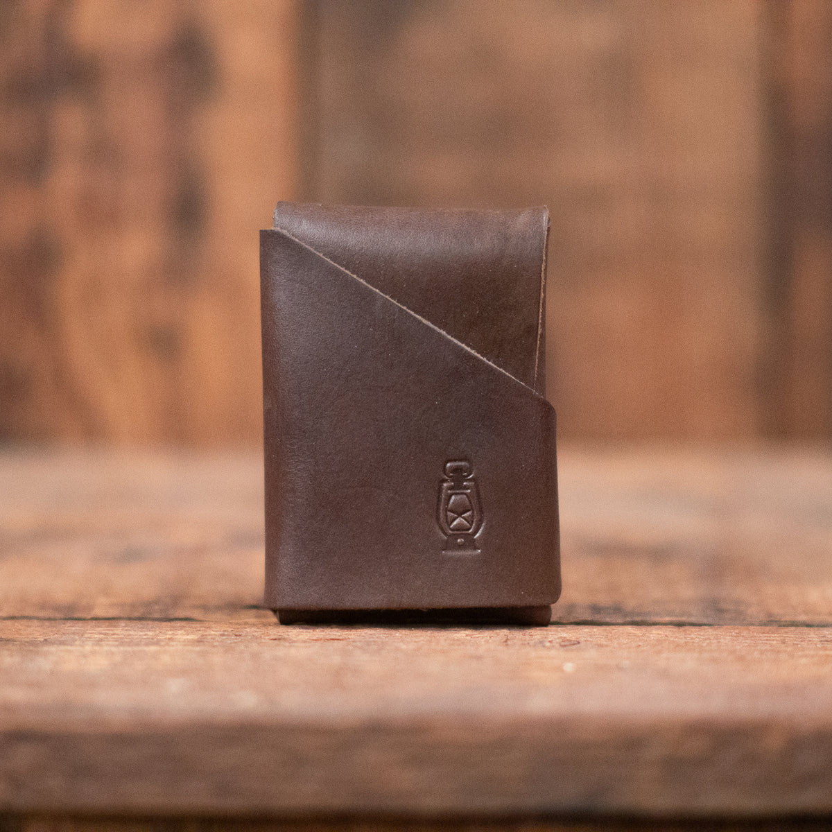 Edwin stitch-less Wallet in chocolate by Dark Forest