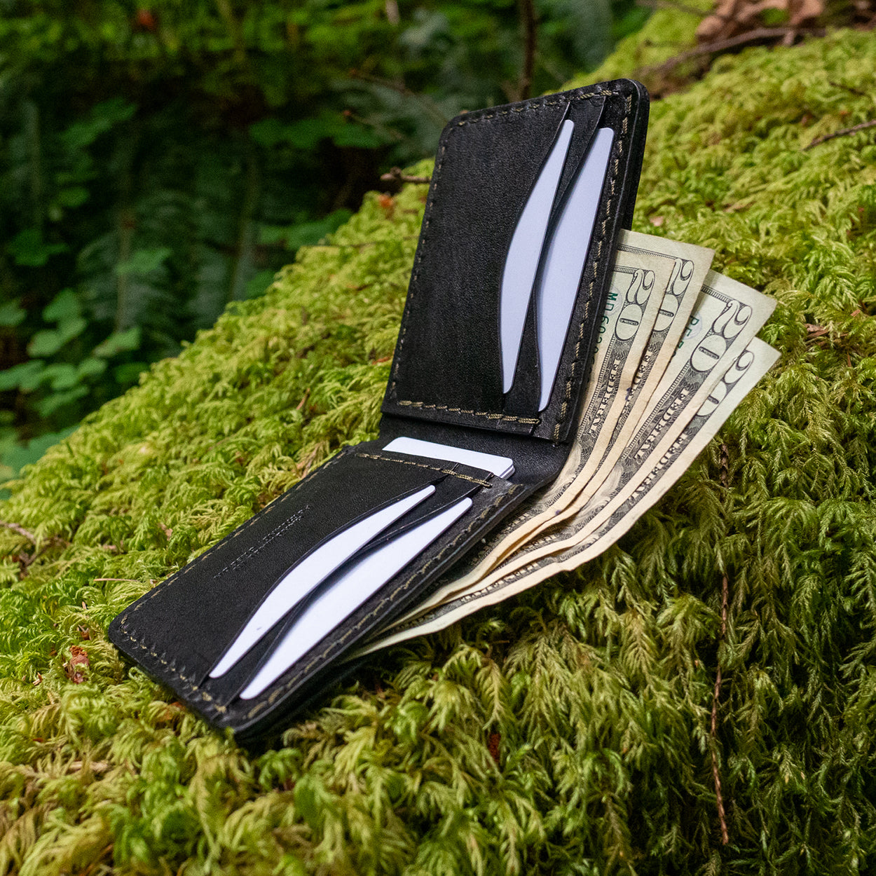 Handmade leather wallet made in usa