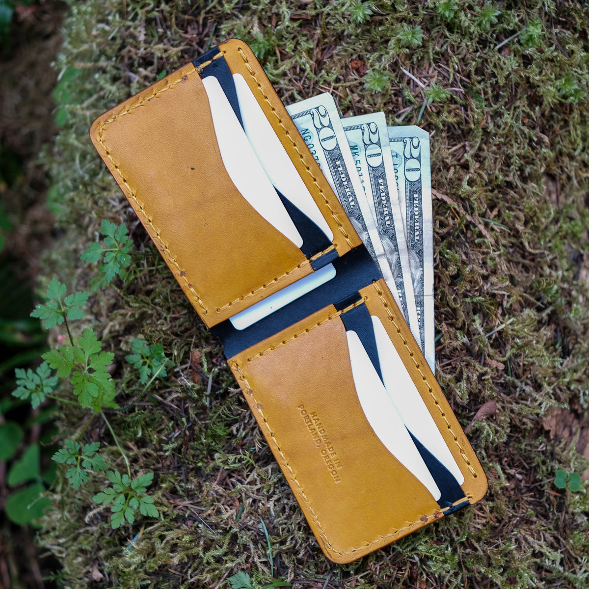 Wrangler Wallet handmade in Portland ORegon from full grain veg tan leather