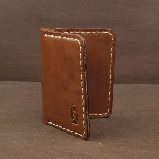 Brown leather wallet made from full grain leather perfectly for a minimalist