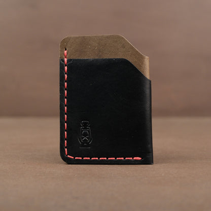 card wallet made from full grain veg tan leather