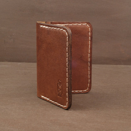 Brown leather wallet made from full grain leather