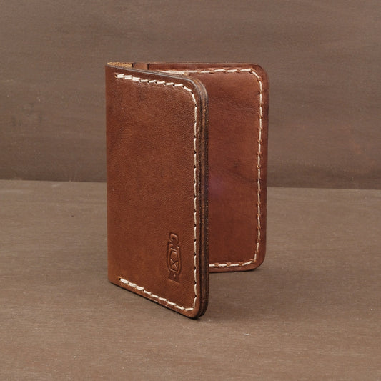 Brown leather wallet made from full grain leather