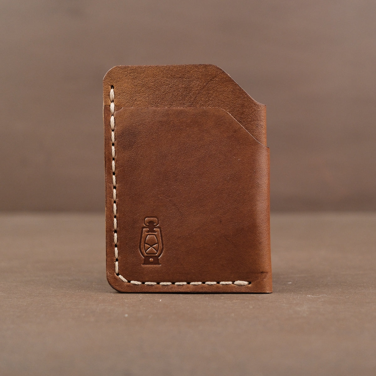 Brown minimalist full grain leather wallet made in usa