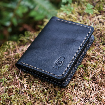 Black leather wallet made like they used to make em