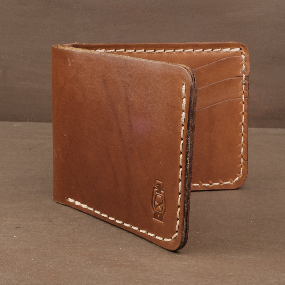 Wrangler bifold wallet made from full grain leather, handcrafted in the USA with vegetable tanned Herman Oak leather