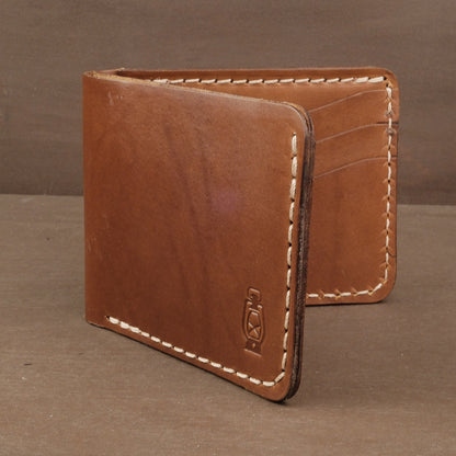 Wrangler bifold wallet made from full grain leather, handcrafted in the USA with vegetable tanned Herman Oak leather